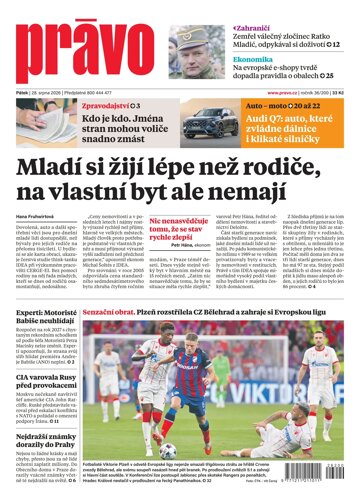 Obálka e-magazínu Deník Právo 28.8.2026