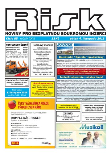 Obálka e-magazínu Risk 85/2016
