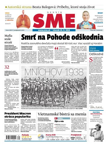 Obálka e-magazínu SME 25.9.2018