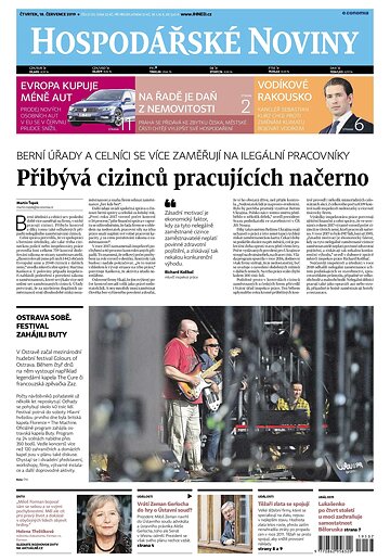 Obálka e-magazínu Hospodářské noviny 137 - 18.7.2019