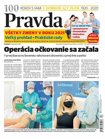 Obálka e-magazínu Pravda 28. 12. 2020