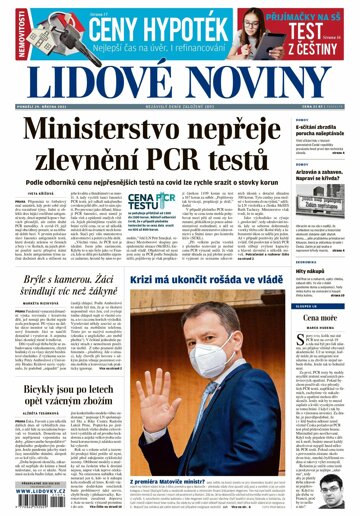 Obálka e-magazínu Lidové noviny 29.3.2021