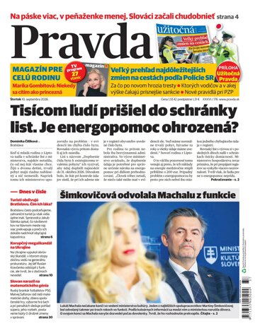 Obálka e-magazínu Pravda 10. 9. 2026