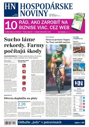 Obálka e-magazínu Hospodárske noviny 22.07.2015