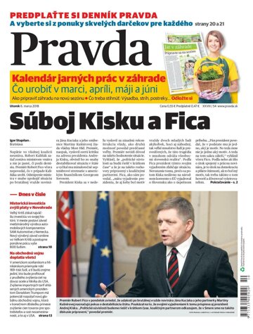 Obálka e-magazínu Pravda 6. 3. 2018