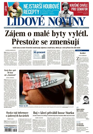 Obálka e-magazínu Lidové noviny 13.8.2019