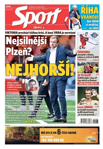 Obálka e-magazínu Sport 14.8.2019