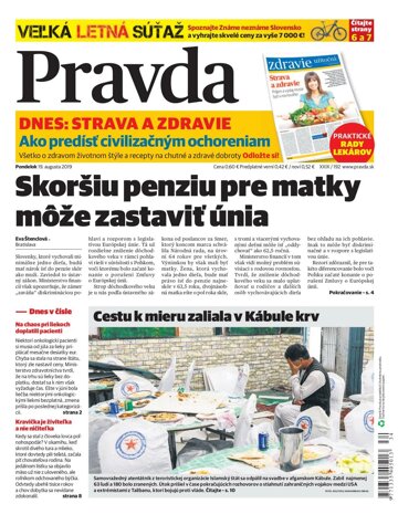 Obálka e-magazínu Pravda 19. 8. 2019