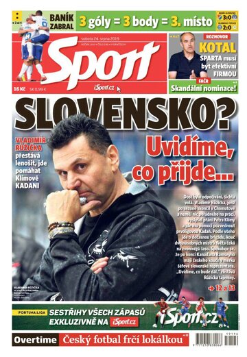 Obálka e-magazínu Sport 24.8.2019