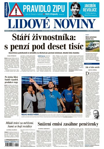 Obálka e-magazínu Lidové noviny 16.9.2019