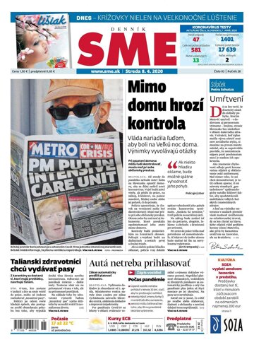 Obálka e-magazínu SME 8.4.2020