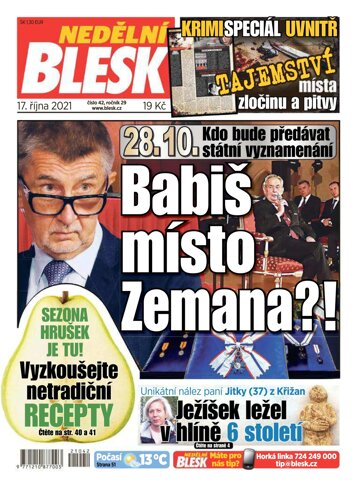 Obálka e-magazínu Nedělní Blesk 17.10.2021