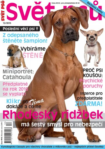 Obálka e-magazínu Svět psů 12/2015