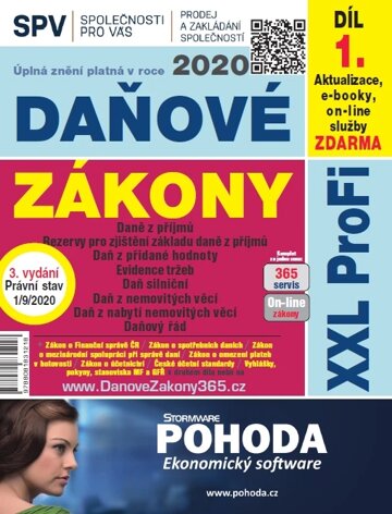 Obálka knihy Daňové zákony 2020 ČR XXL ProFi (díl první, vydání 3.1)