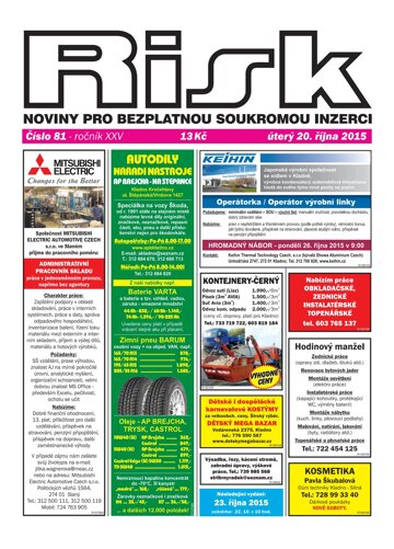 Obálka e-magazínu Risk 81/2015