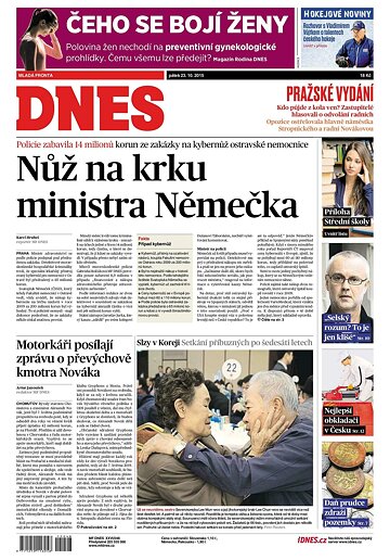 Obálka e-magazínu MF Dnes 23.10.2015