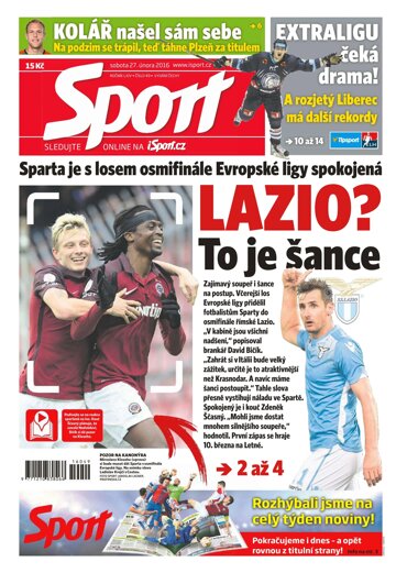Obálka e-magazínu Sport 27.2.2016