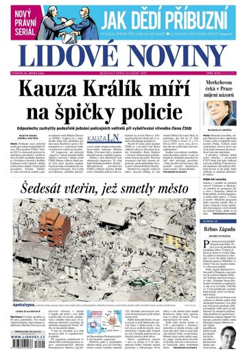 Obálka e-magazínu Lidové noviny 25.8.2016