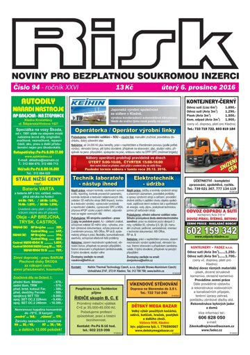 Obálka e-magazínu Risk 94/2016