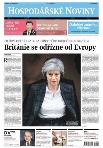 Obálka e-magazínu Hospodářské noviny 013 - 18.1.2017