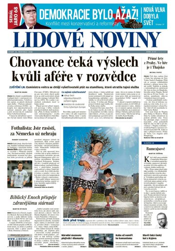 Obálka e-magazínu Lidové noviny 24.7.2018