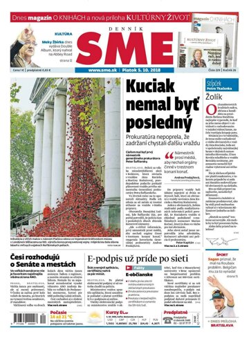 Obálka e-magazínu SME 5.10.2018