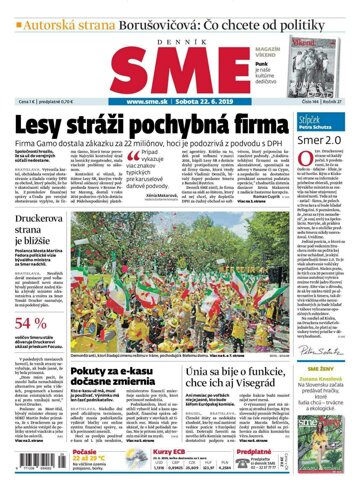 Obálka e-magazínu SME 22.6.2019