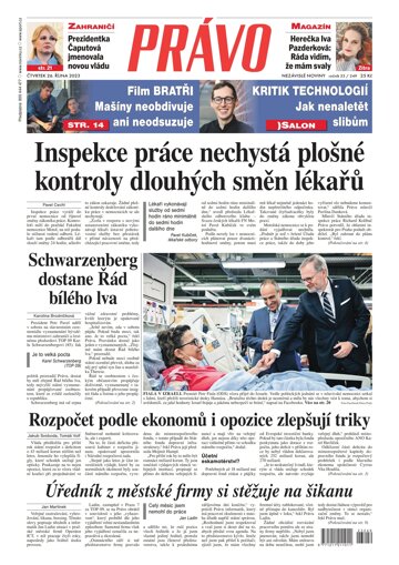 Obálka e-magazínu Deník Právo 26.10.2023