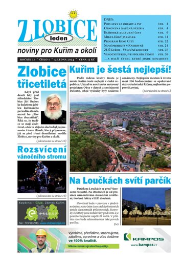 Obálka e-magazínu Zlobice – noviny pro Kuřim a okolí 1/2024
