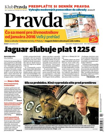 Obálka e-magazínu Pravda 16.12.2015