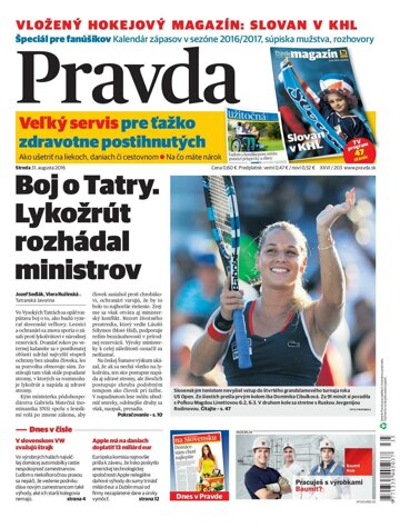 Obálka e-magazínu Pravda 31. 8. 2016