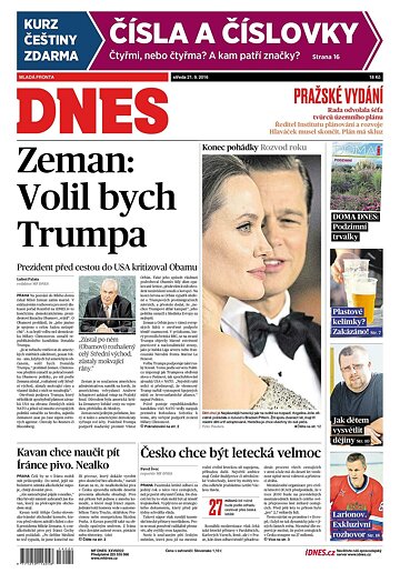 Obálka e-magazínu MF Dnes 21.9.2016