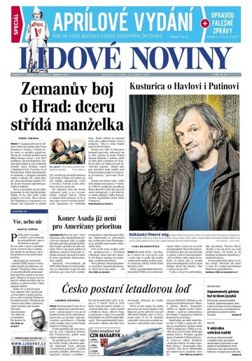 Obálka e-magazínu Lidové noviny 1.4.2017