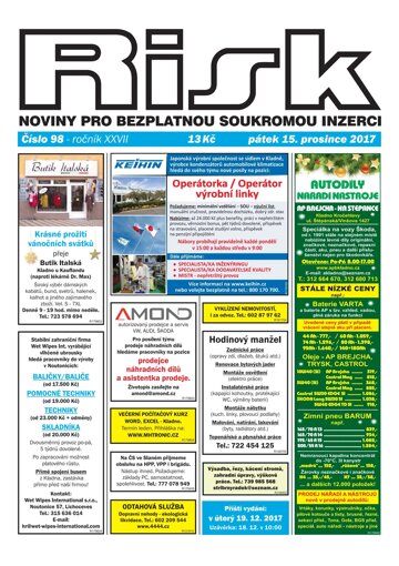 Obálka e-magazínu Risk 98/2018