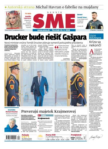 Obálka e-magazínu SME 22.3.2018