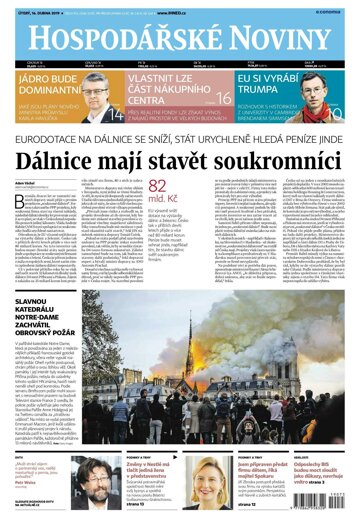 Obálka e-magazínu Hospodářské noviny 075 - 16.4.2019