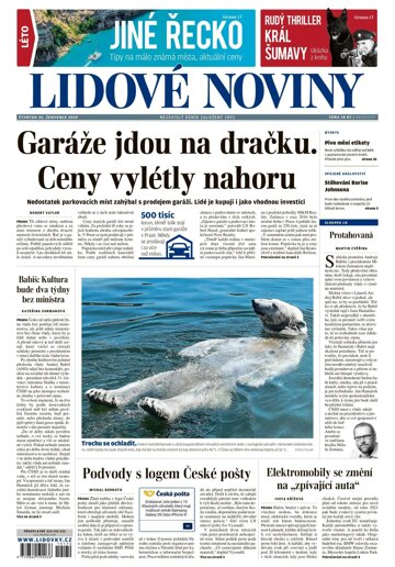 Obálka e-magazínu Lidové noviny 25.7.2019