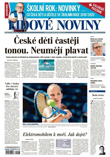 Obálka e-magazínu Lidové noviny 27.8.2019