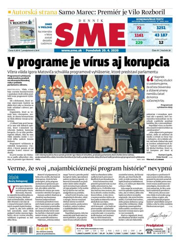 Obálka e-magazínu SME 20.4.2020