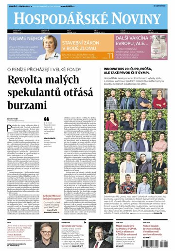 Obálka e-magazínu Hospodářské noviny 021 - 1.2.2021