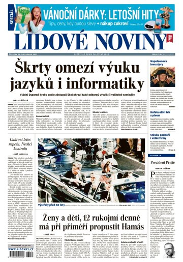 Obálka e-magazínu Lidové noviny 23.11.2023