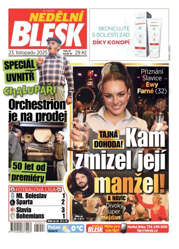 Obálka e-magazínu Nedělní Blesk 23.11.2025