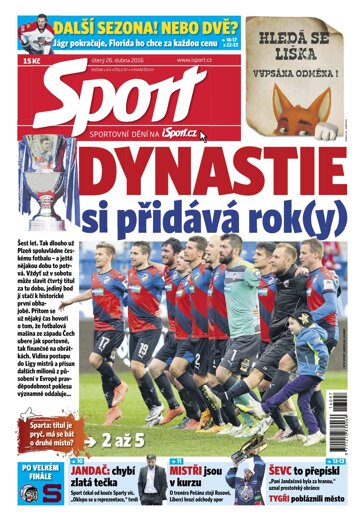 Obálka e-magazínu Sport 26.4.2016