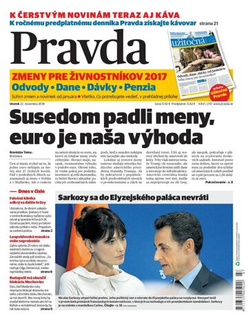 Obálka e-magazínu Pravda 22. 11. 2016