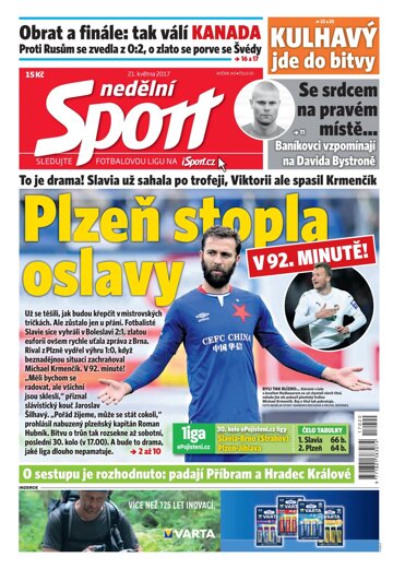 Obálka e-magazínu Nedělní Sport 21.5.2017
