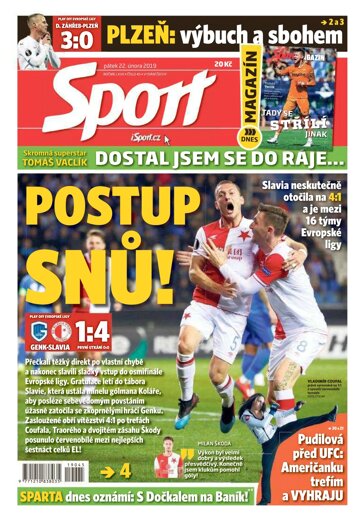 Obálka e-magazínu Sport 22.2.2019