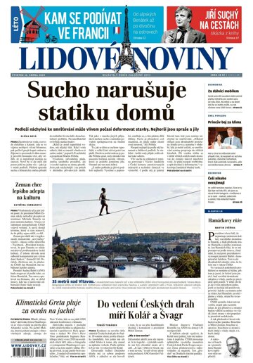 Obálka e-magazínu Lidové noviny 15.8.2019