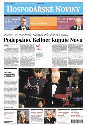 Obálka e-magazínu Hospodářské noviny 209 - 29.10.2019