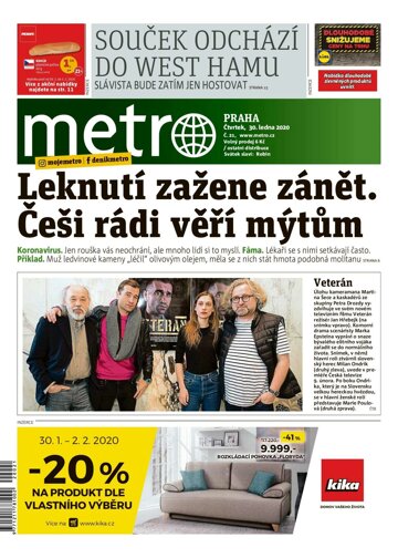 Obálka e-magazínu deník METRO 30.1.2020