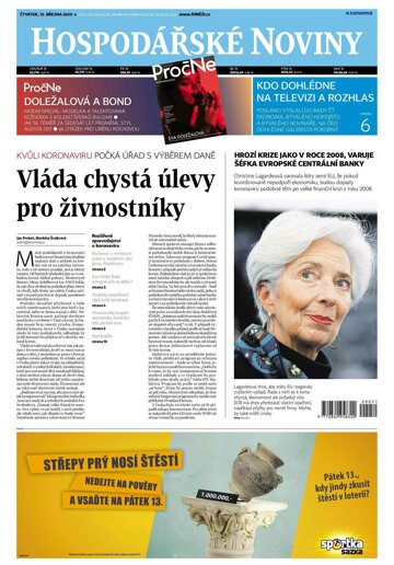 Obálka e-magazínu Hospodářské noviny 051 - 12.3.2020